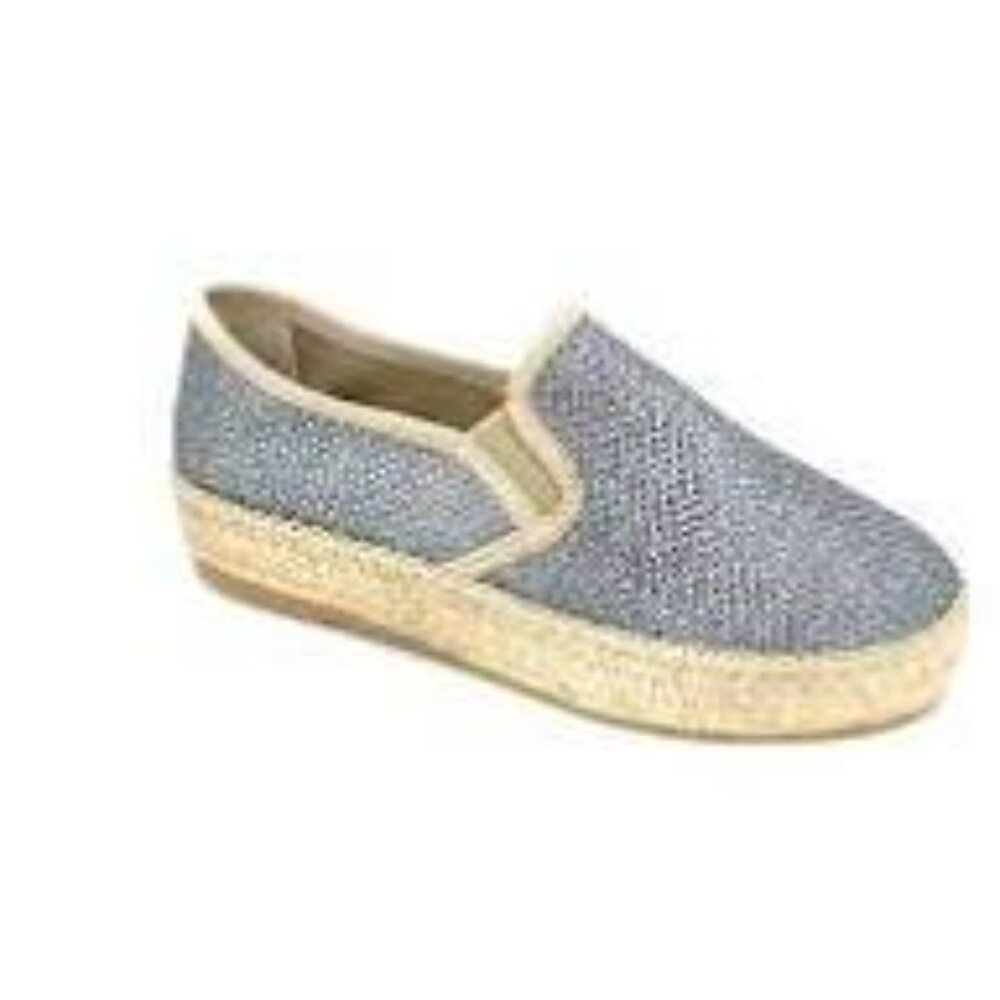 Toni Pons Fonda Platform Espadrilles Pewter Metallic Cotton, Made in Spain